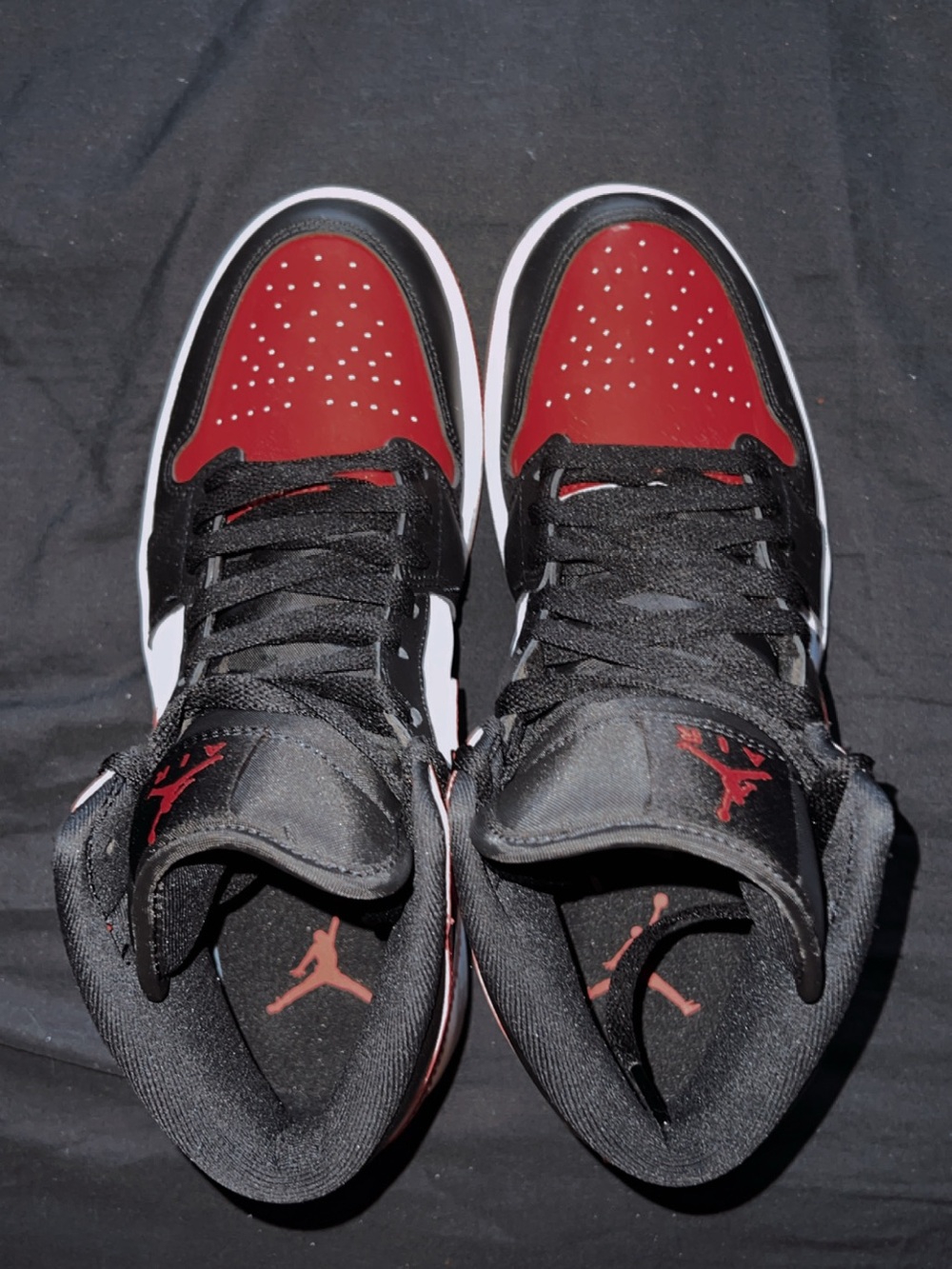 Jordan Men’s High-Top Sneakers in Black and Red